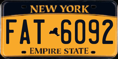 NY license plate FAT6092