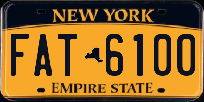 NY license plate FAT6100