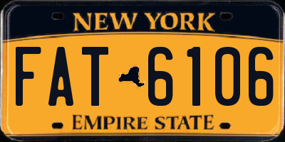 NY license plate FAT6106