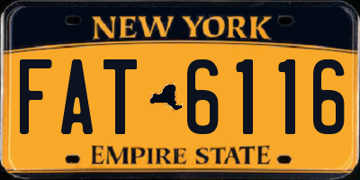 NY license plate FAT6116