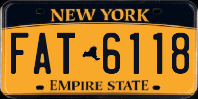 NY license plate FAT6118