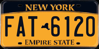 NY license plate FAT6120