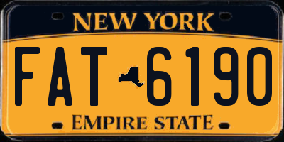 NY license plate FAT6190