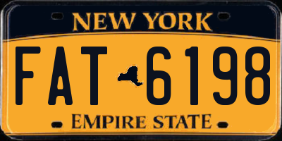 NY license plate FAT6198