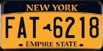 NY license plate FAT6218
