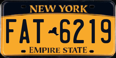 NY license plate FAT6219