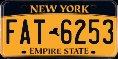NY license plate FAT6253