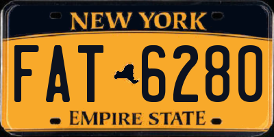 NY license plate FAT6280