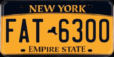 NY license plate FAT6300