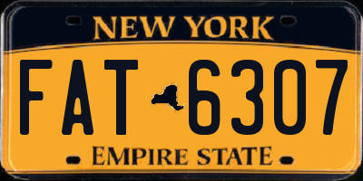 NY license plate FAT6307