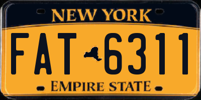 NY license plate FAT6311