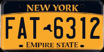 NY license plate FAT6312