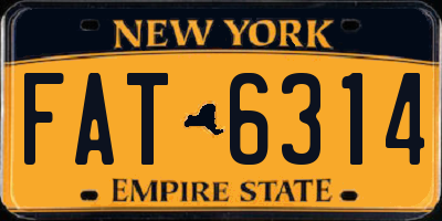 NY license plate FAT6314