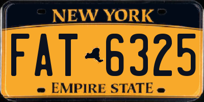NY license plate FAT6325