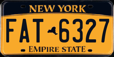 NY license plate FAT6327