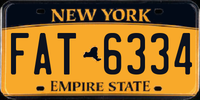 NY license plate FAT6334