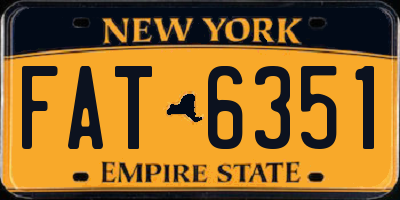 NY license plate FAT6351