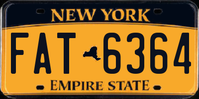 NY license plate FAT6364