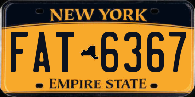 NY license plate FAT6367
