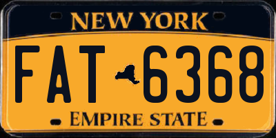 NY license plate FAT6368