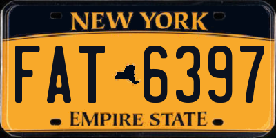 NY license plate FAT6397