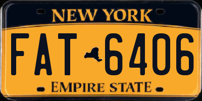 NY license plate FAT6406