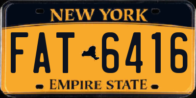 NY license plate FAT6416