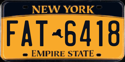 NY license plate FAT6418