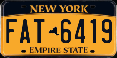 NY license plate FAT6419