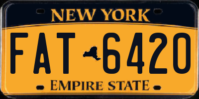 NY license plate FAT6420