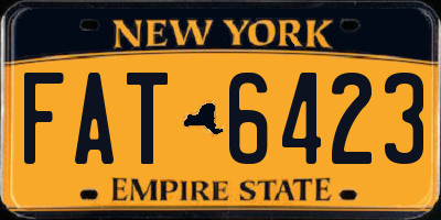 NY license plate FAT6423