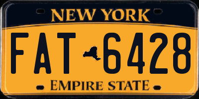 NY license plate FAT6428