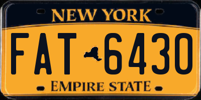 NY license plate FAT6430