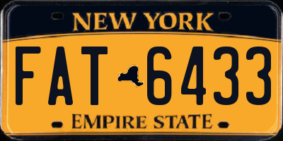 NY license plate FAT6433
