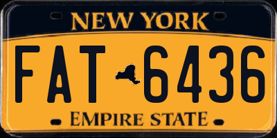 NY license plate FAT6436