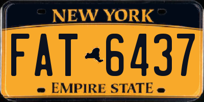 NY license plate FAT6437