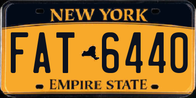 NY license plate FAT6440