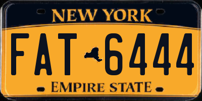 NY license plate FAT6444