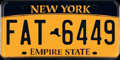 NY license plate FAT6449