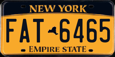 NY license plate FAT6465