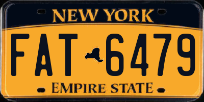 NY license plate FAT6479