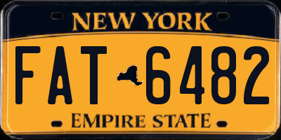 NY license plate FAT6482