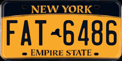 NY license plate FAT6486