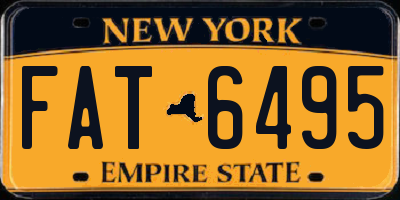 NY license plate FAT6495