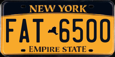 NY license plate FAT6500