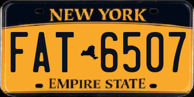NY license plate FAT6507