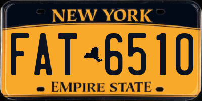 NY license plate FAT6510