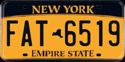 NY license plate FAT6519