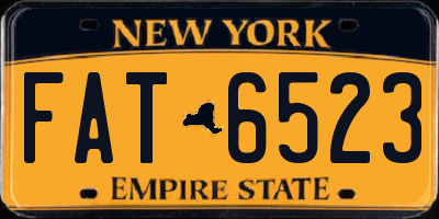 NY license plate FAT6523