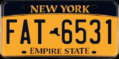 NY license plate FAT6531